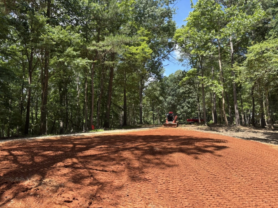 Pad graded for new construction