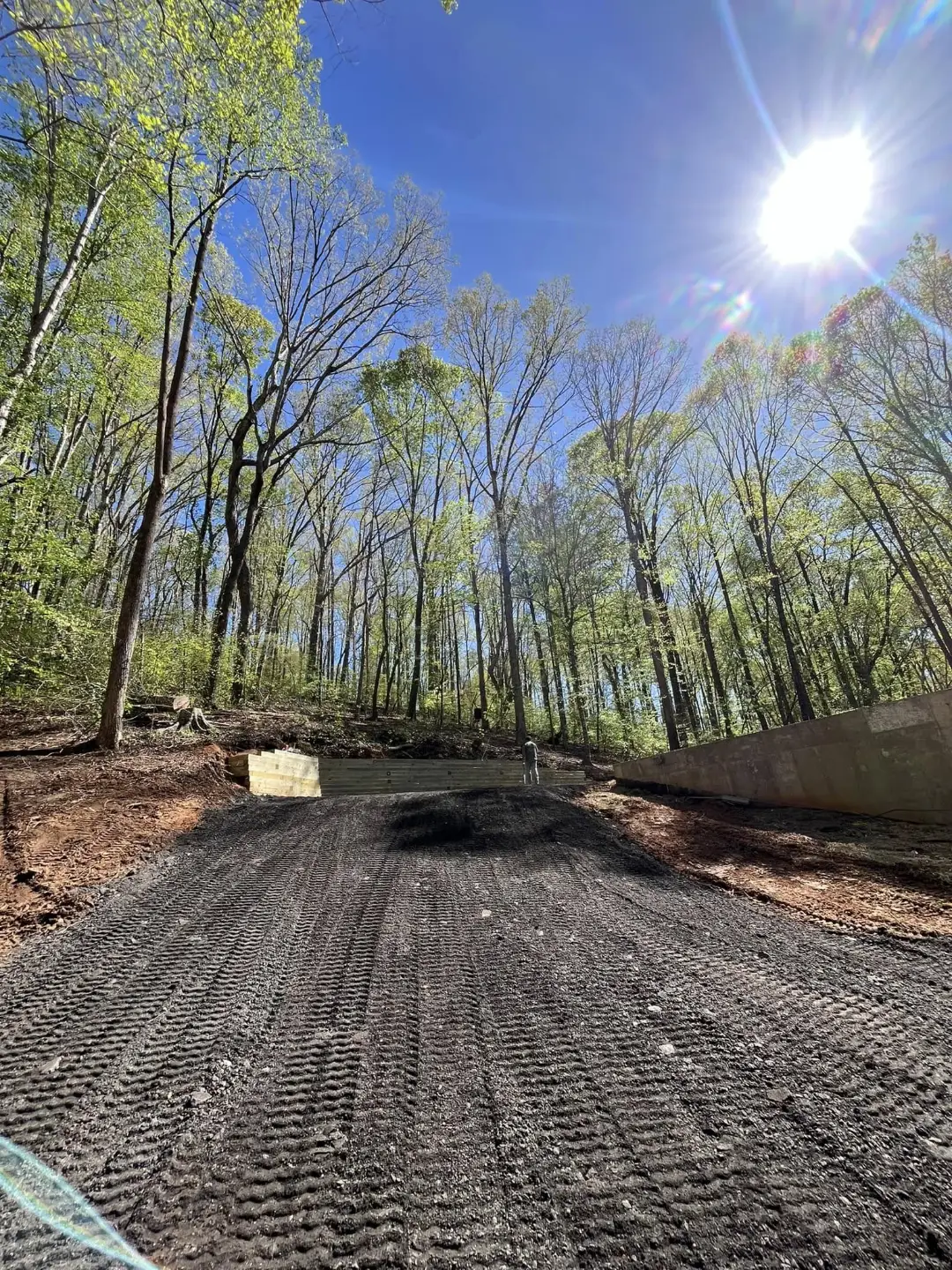 Retaining Wall With Gravel Driveway