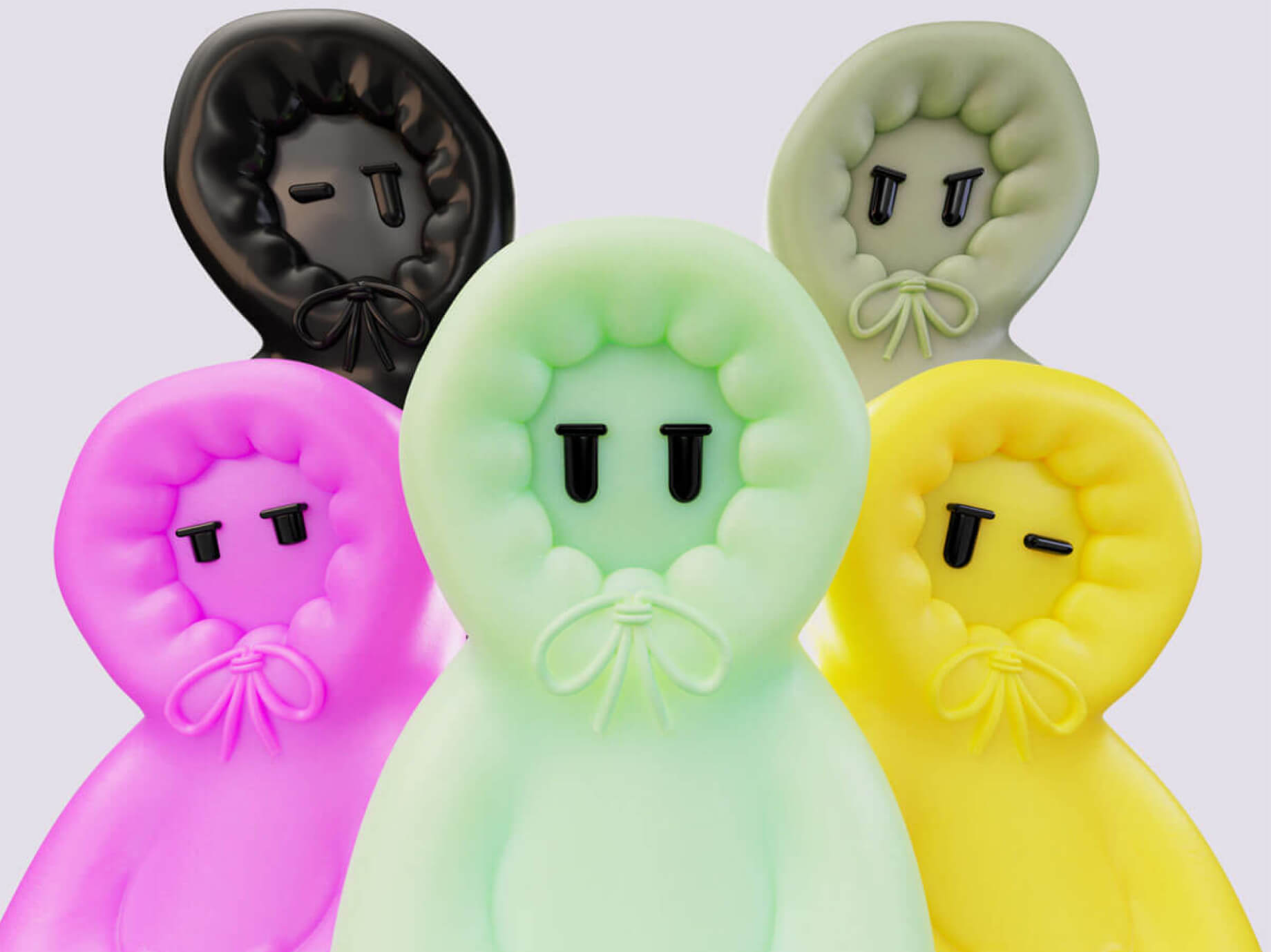 Studio Kiln. Fellowkid character art. Hooded character illustration. Gaming brand mascots.