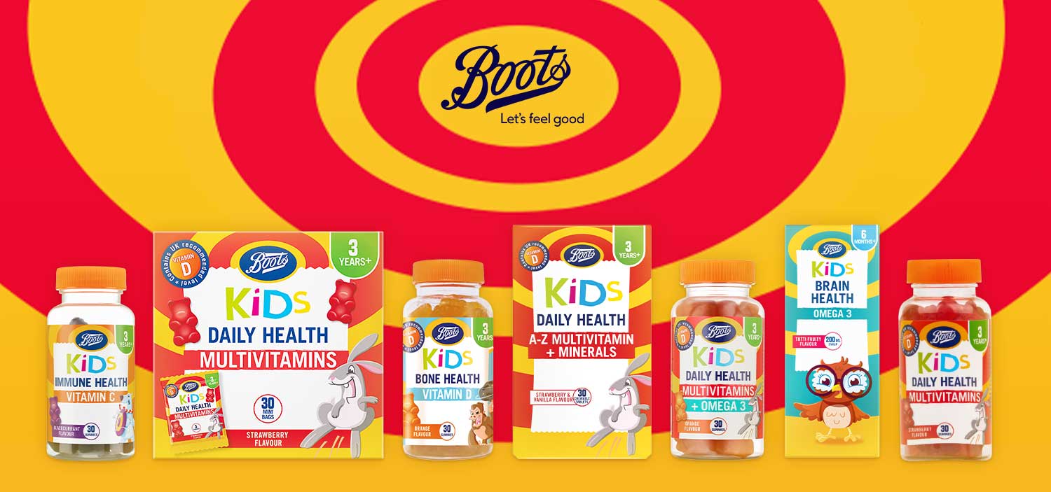 Boxes of Boots vitamins for kids.