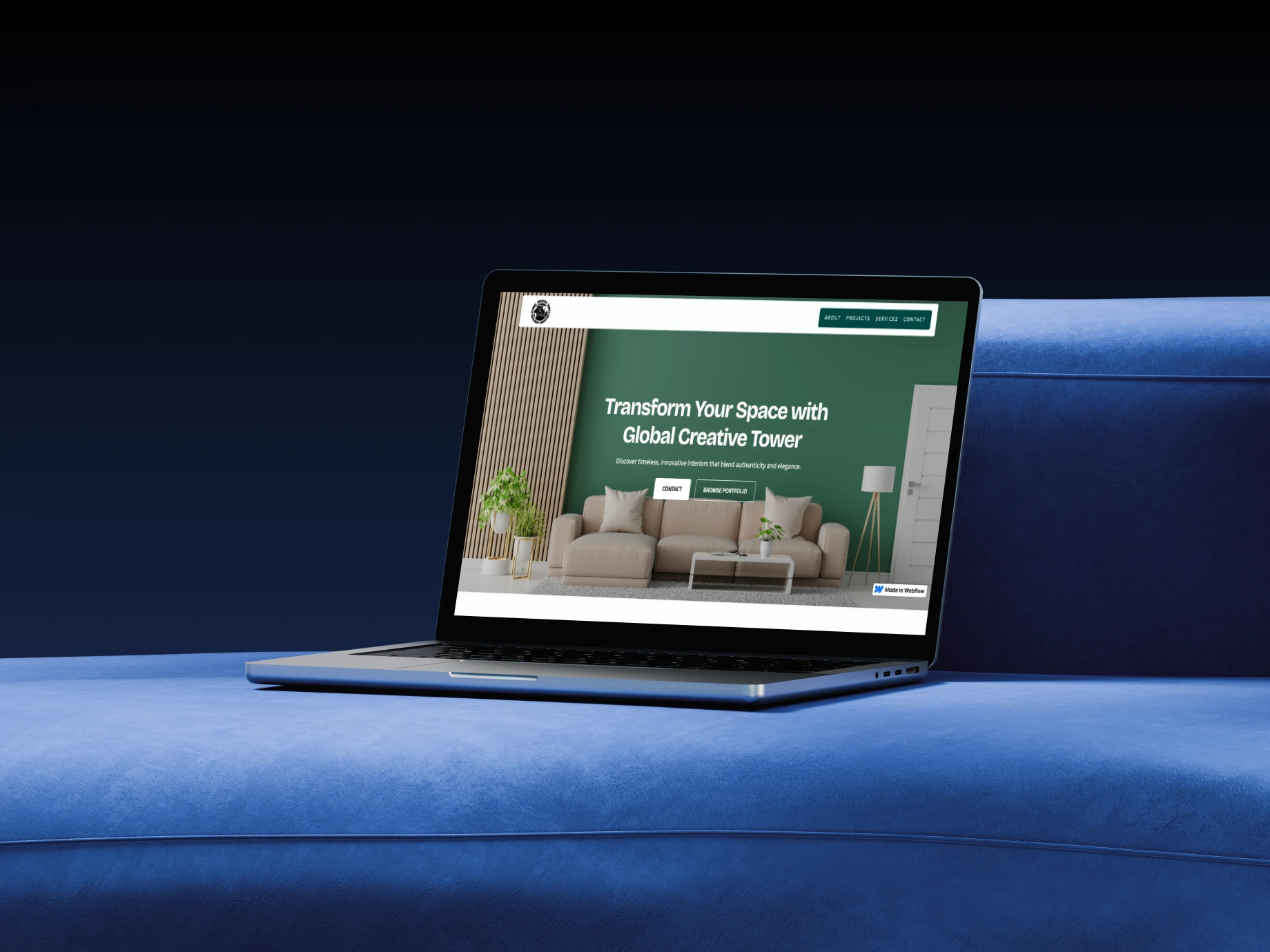 Jinisha portfolio website mockup