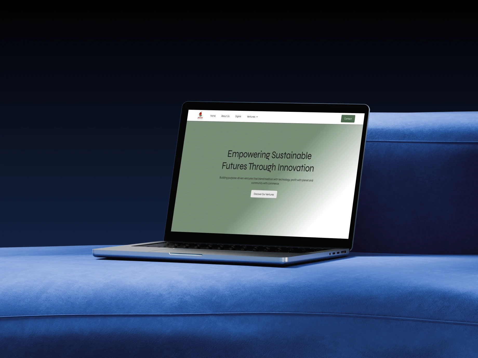 Jinisha portfolio website mockup