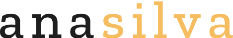 Website Logo text says Ana (in black) and Silva (in yellow)