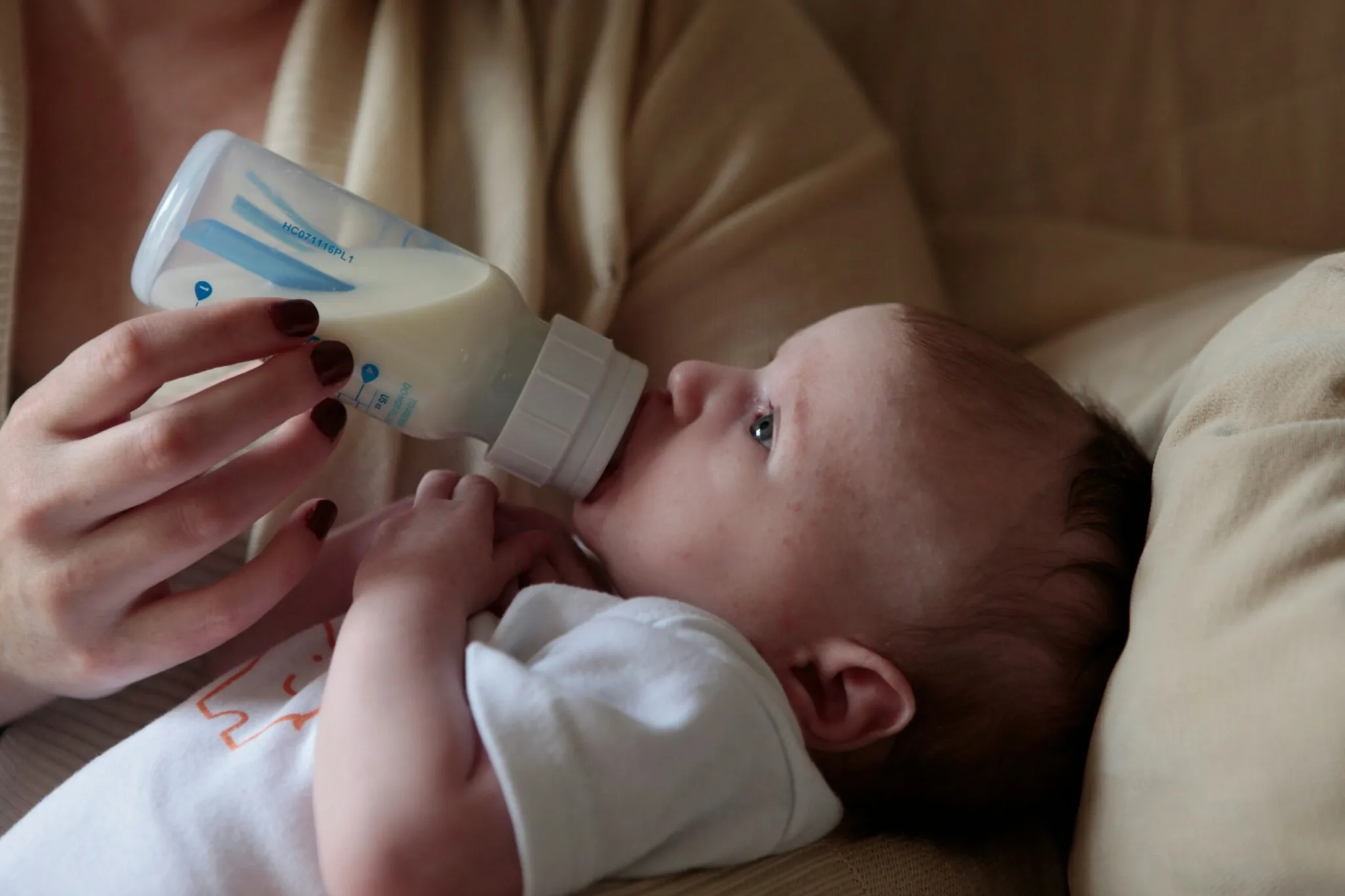 Bottle feeding baby