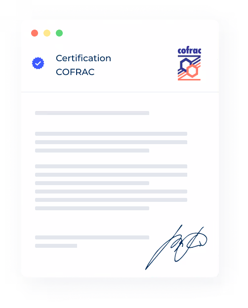 Représentation de ce que pourrait être un certificat de la COFRAC.