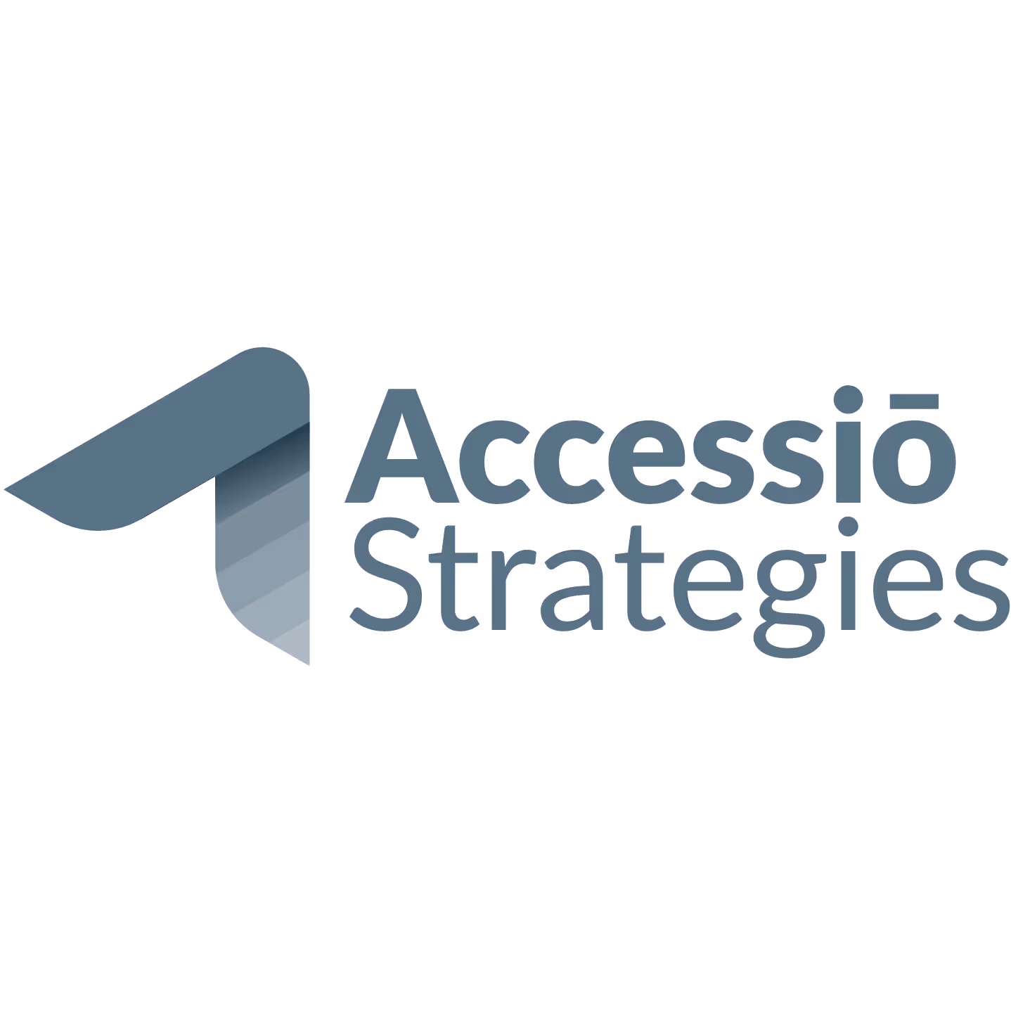 Accessio Strategies logo with stylized blue number one design