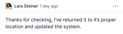 UI element showing a comment.