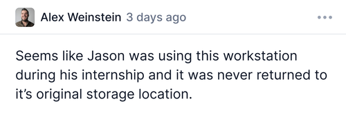 UI element showing a comment.