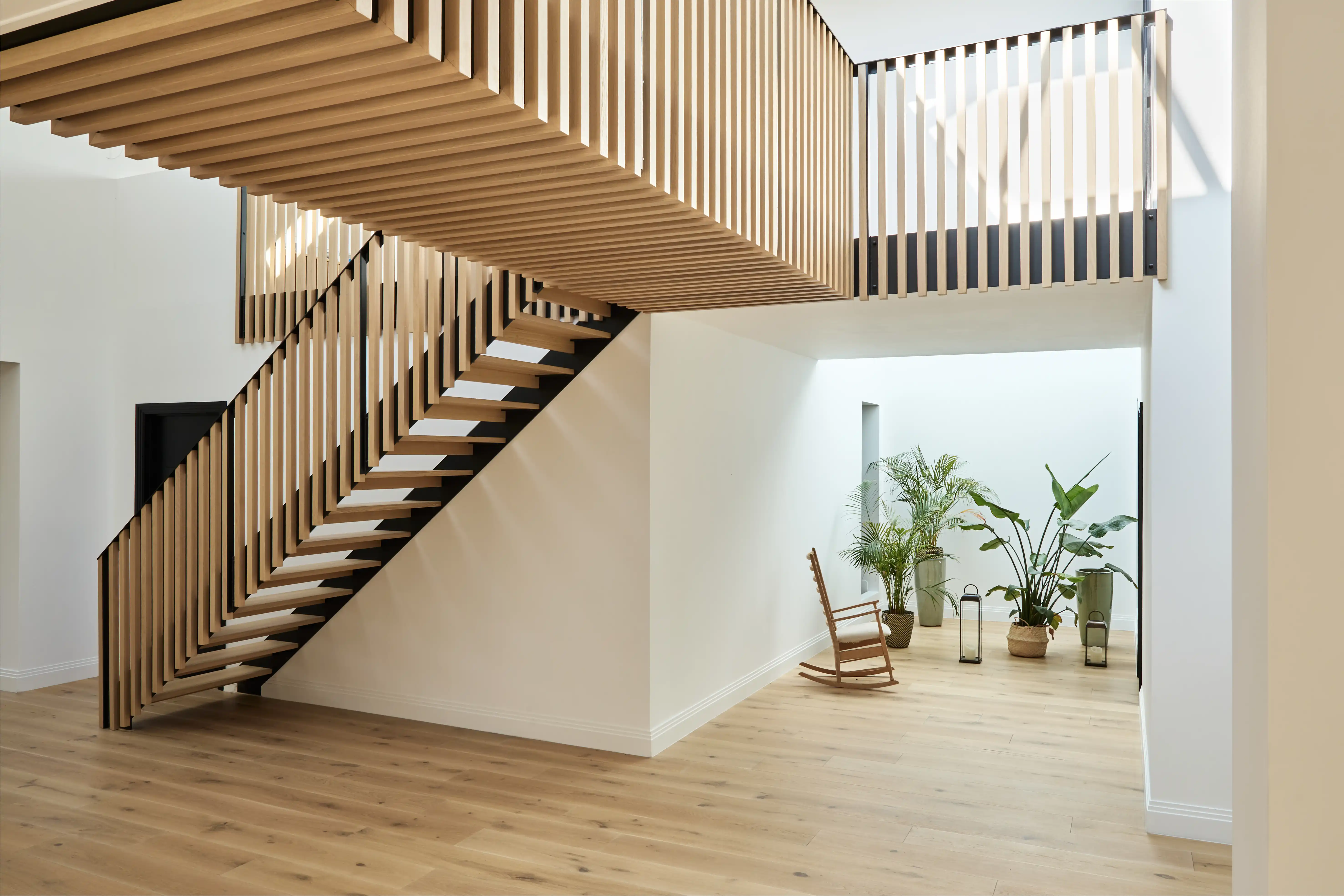Modern interior with beautiful feature staircase