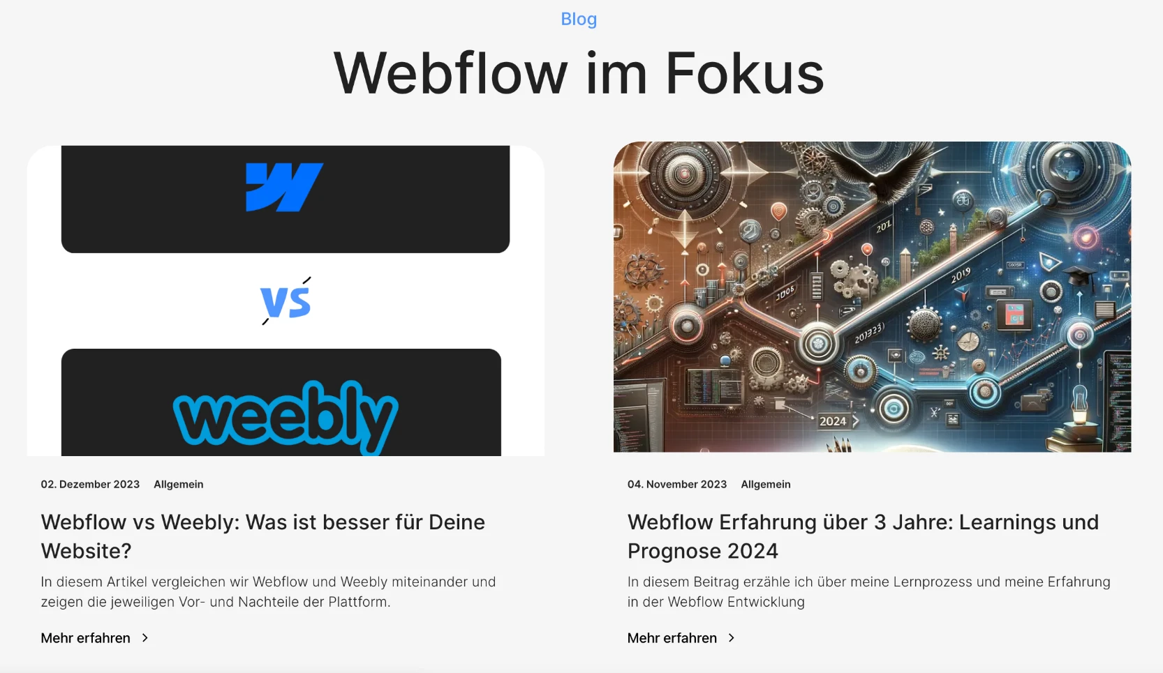 Blogbeiträge in Webflow CMS Filter