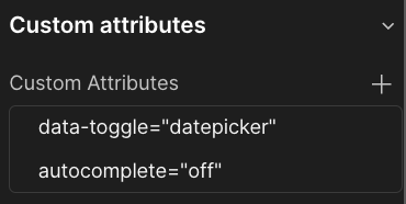 Datepicker Custom Attributes