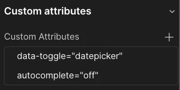 Datepicker Custom Attributes