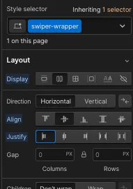 swiper-wrapper styles