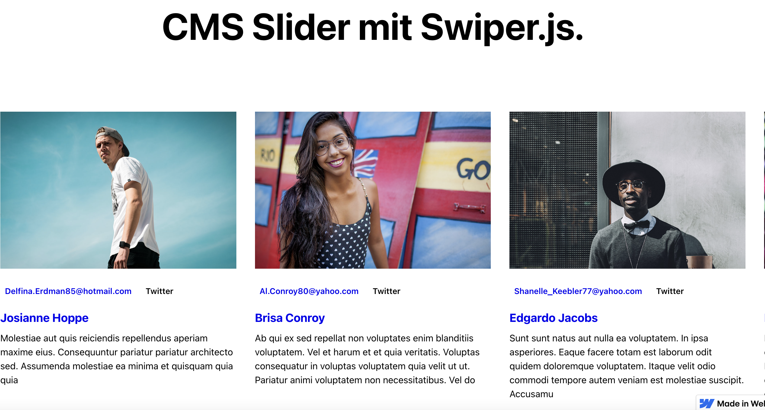 CMS Slider mit Swiper.js