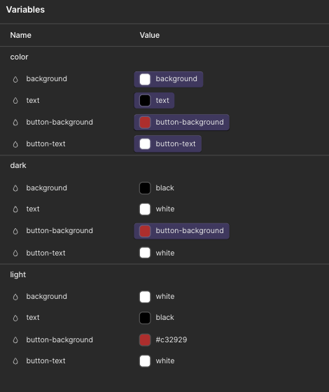 Farbvariablen Set-Up