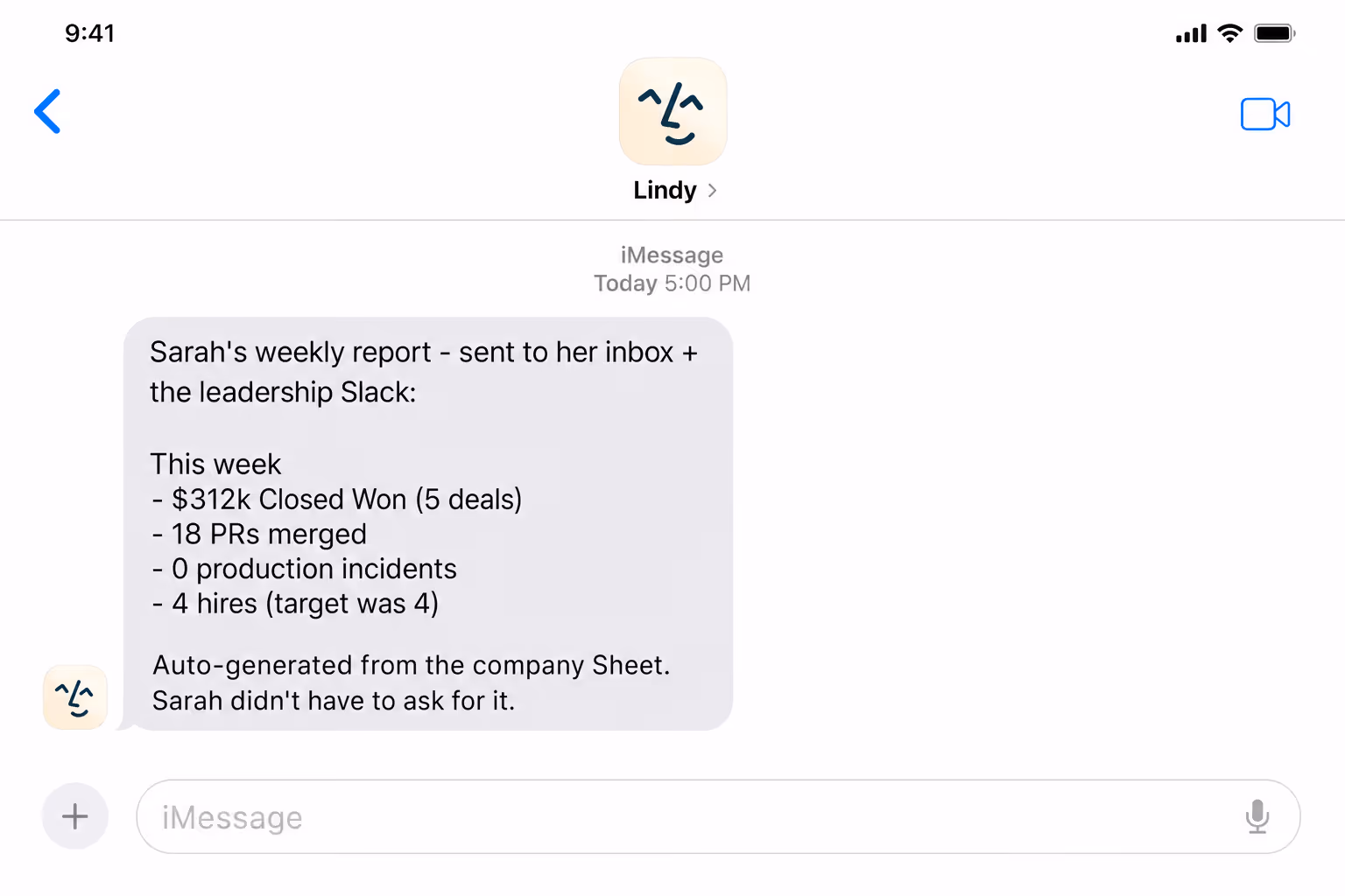 Your boss's weekly report ships on its own