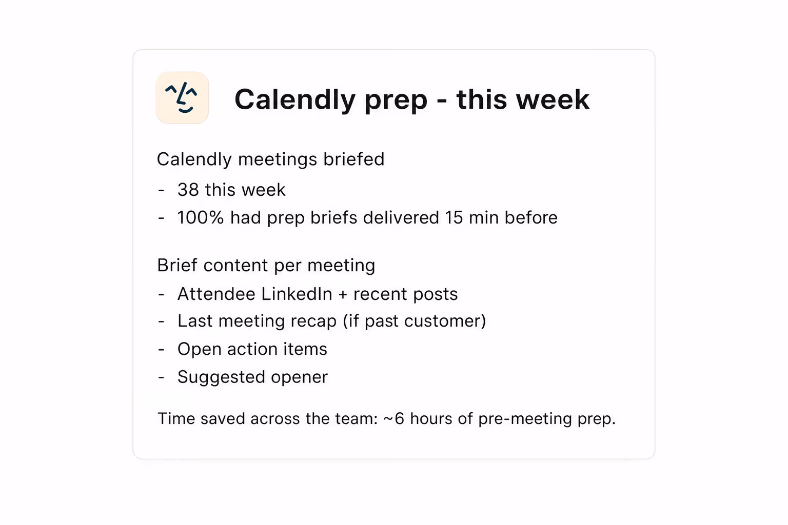 Every team meeting starts with context