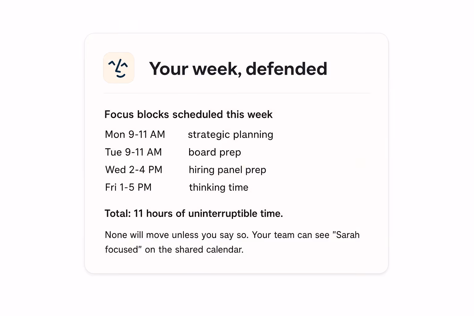 Time to think, defended automatically