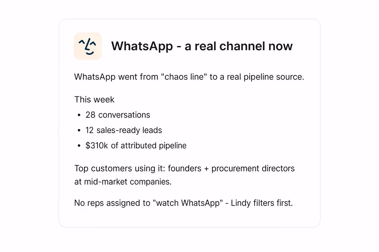 Inbound WhatsApp isn't a coin flip anymore