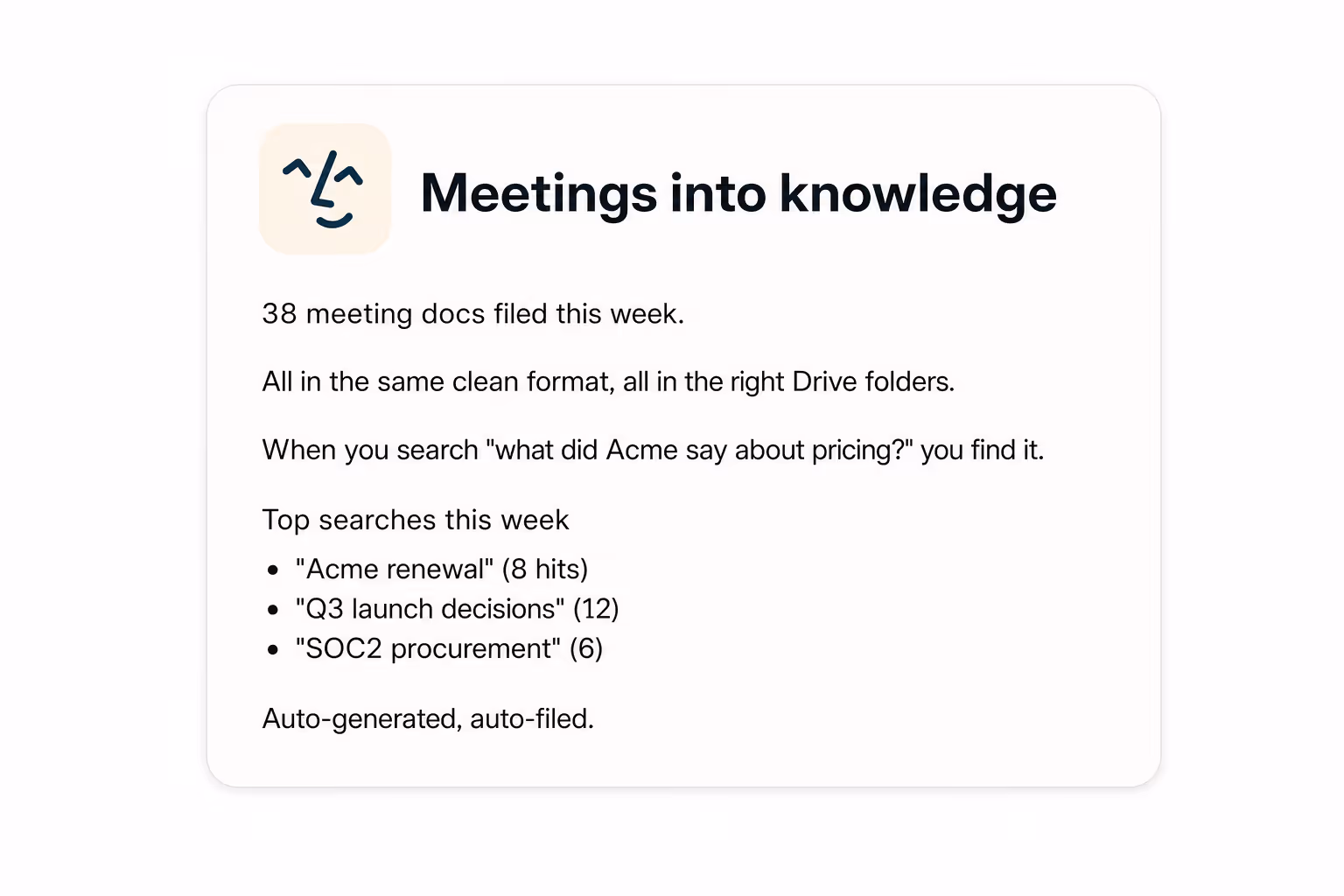 Every important meeting leaves a real record