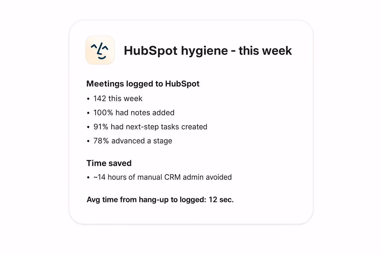 The CRM reflects every call, every day