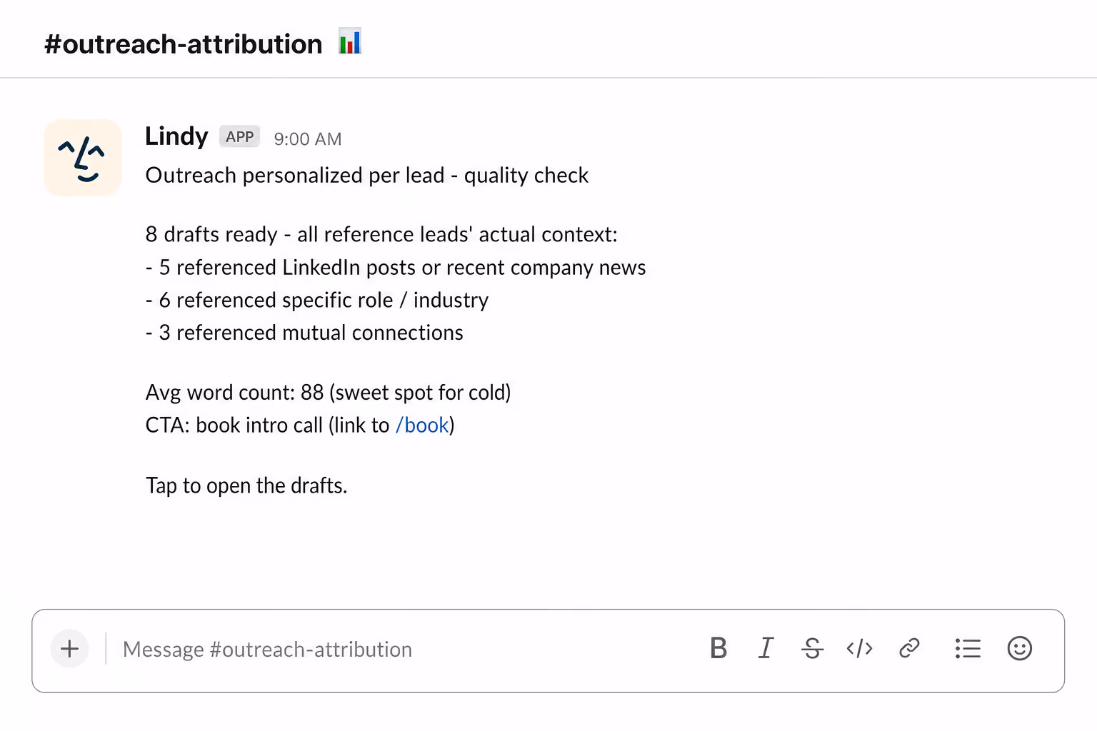 Outreach that reflects each lead's profile