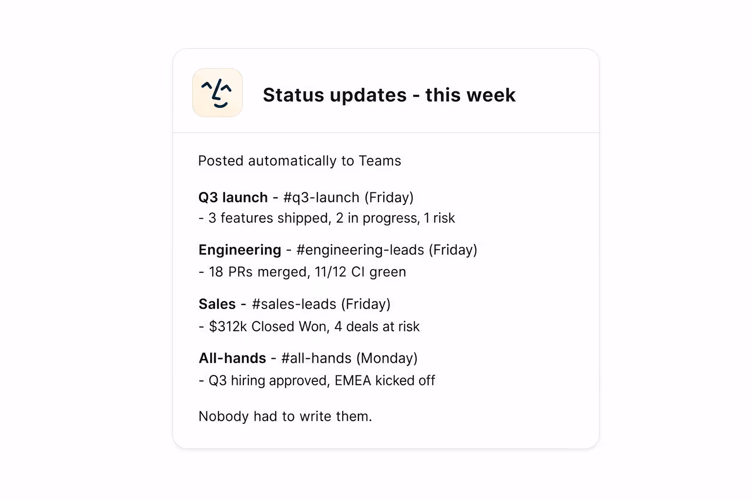 See the company without asking for an update