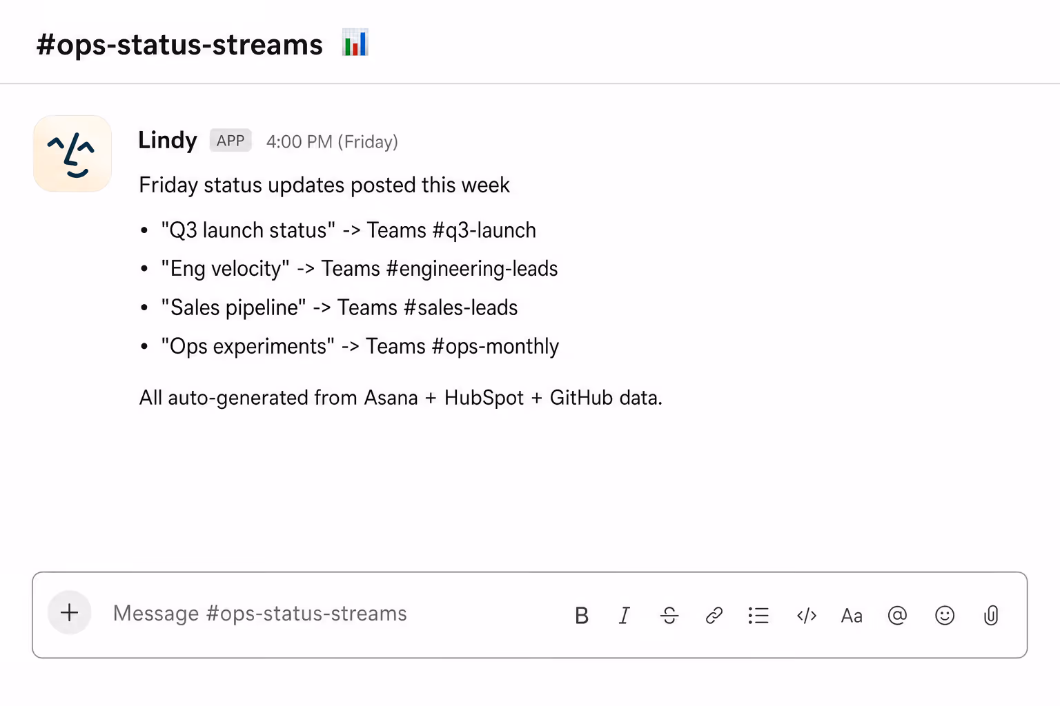 Status updates happen on schedule, every time