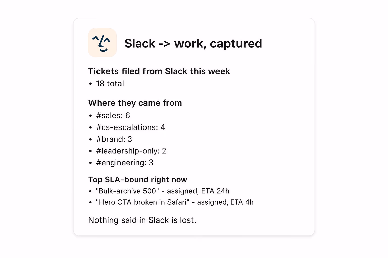 Issues you spot become work the team can ship