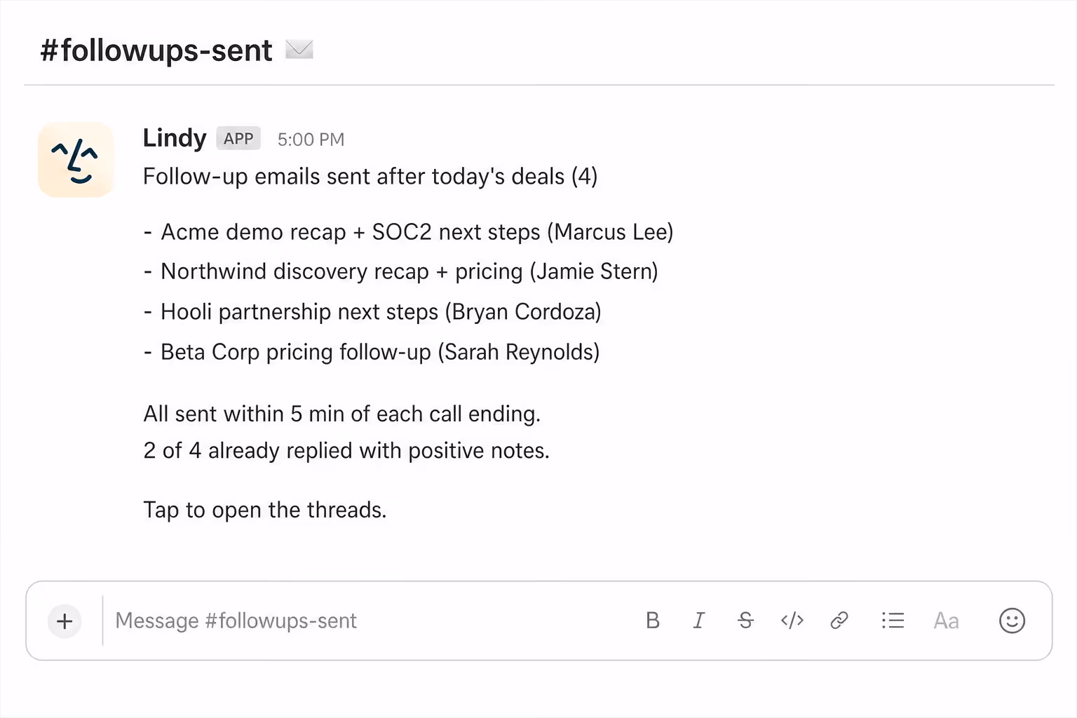 Buyers get a recap before they get distracted
