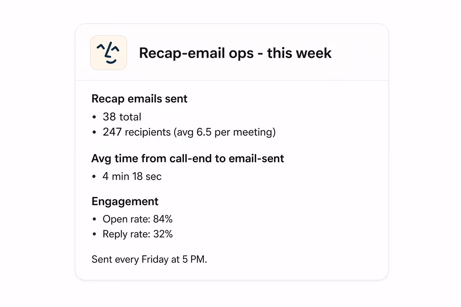 Every meeting ends with an artifact in the inbox