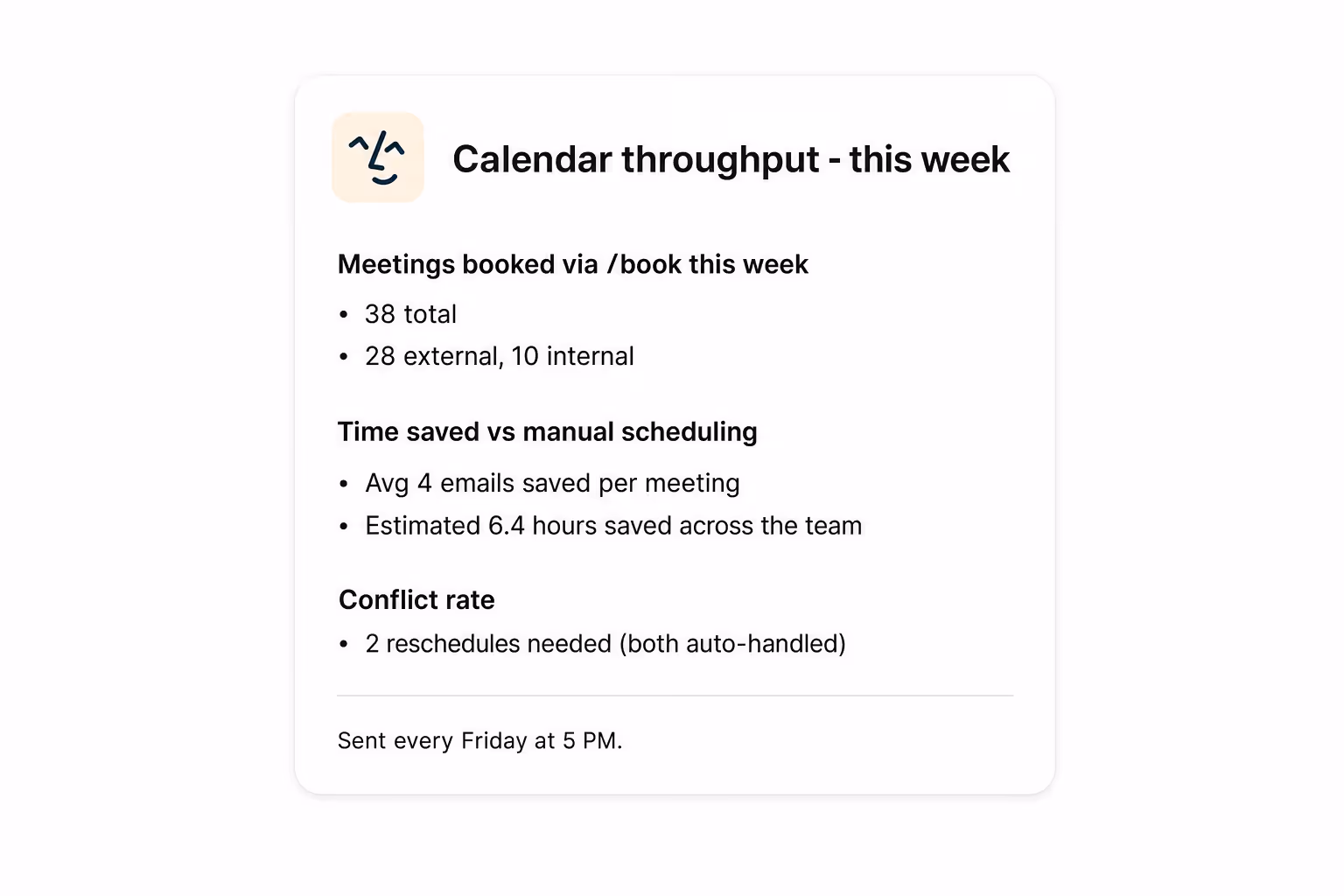 Scheduling stops eating your team's hours