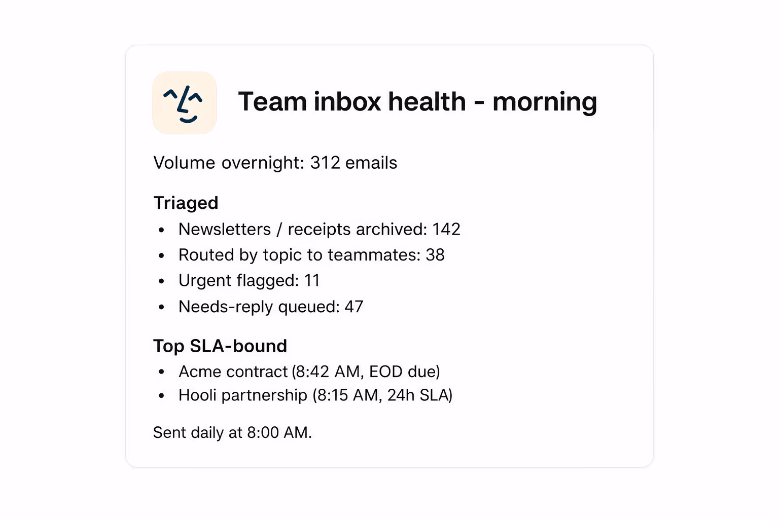 Start the day with an inbox you can act on