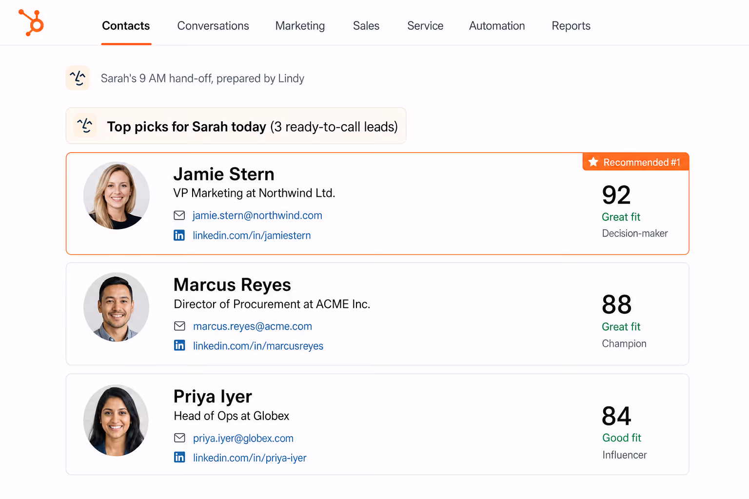 No more manual lookups for every new contact