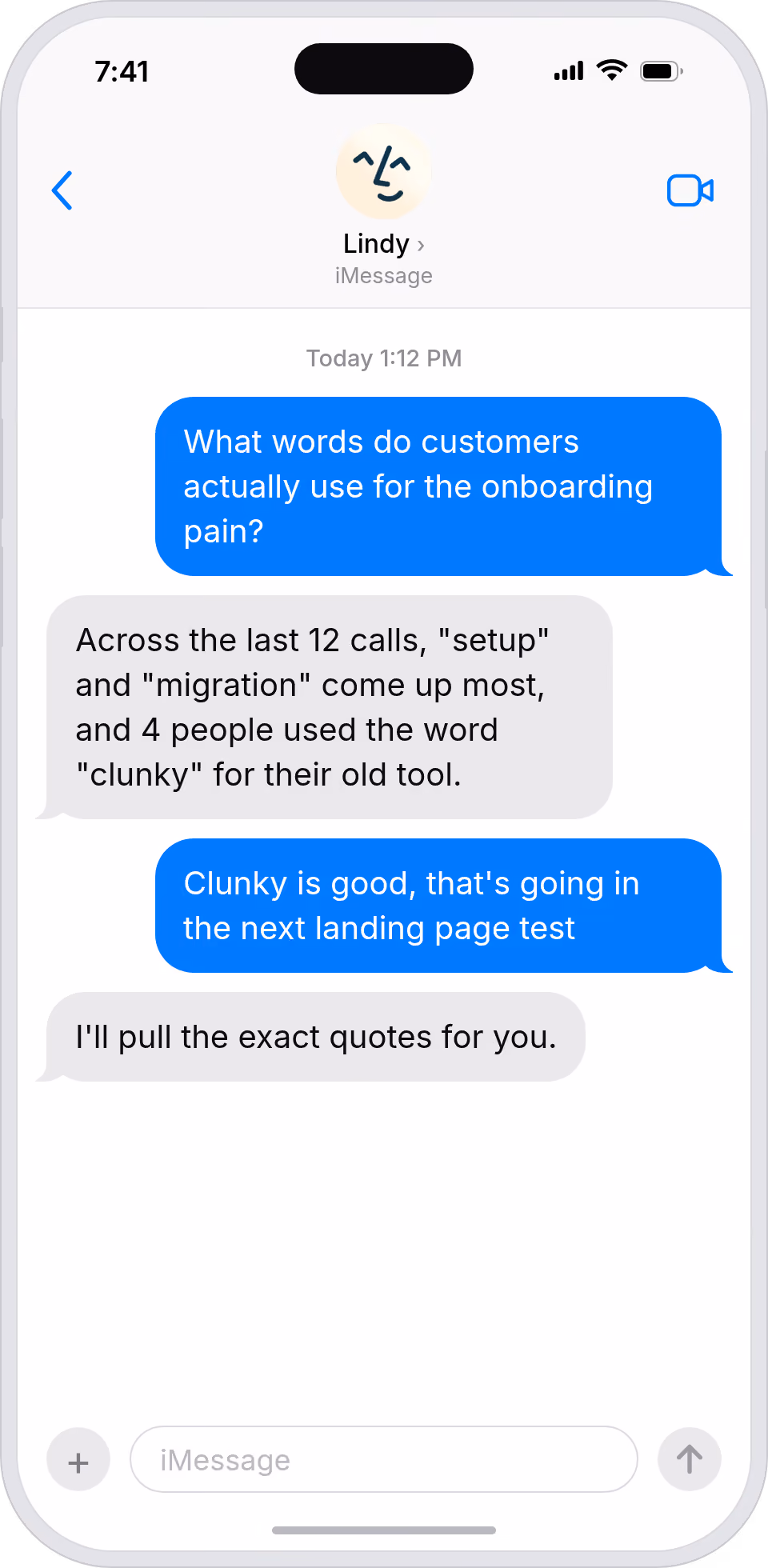 Mine customer calls for messaging gold