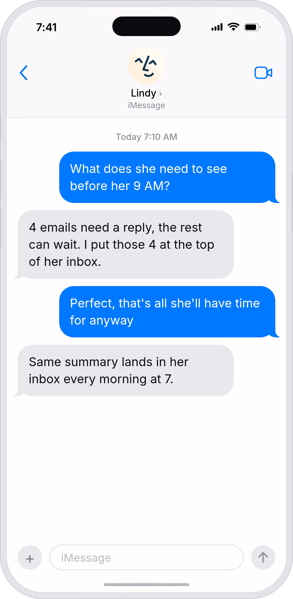 A morning briefing of your boss's inbox