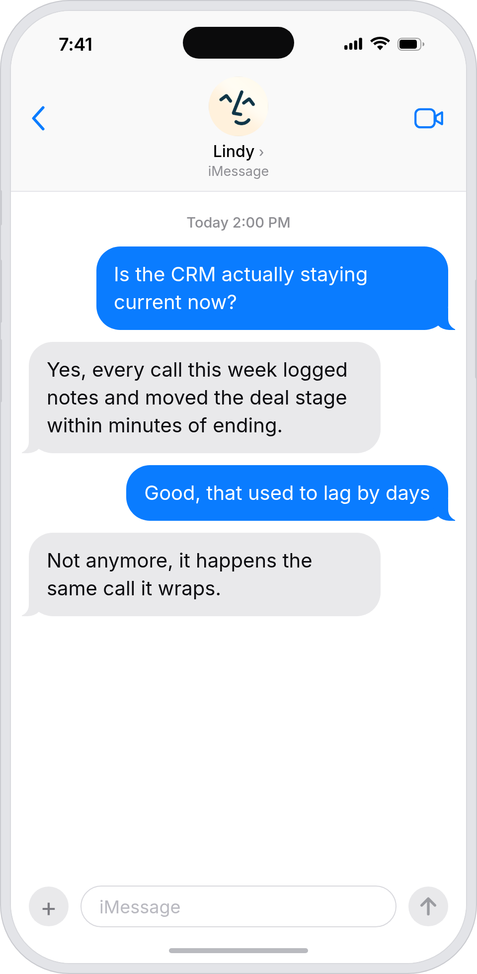 The CRM reflects every call, every day