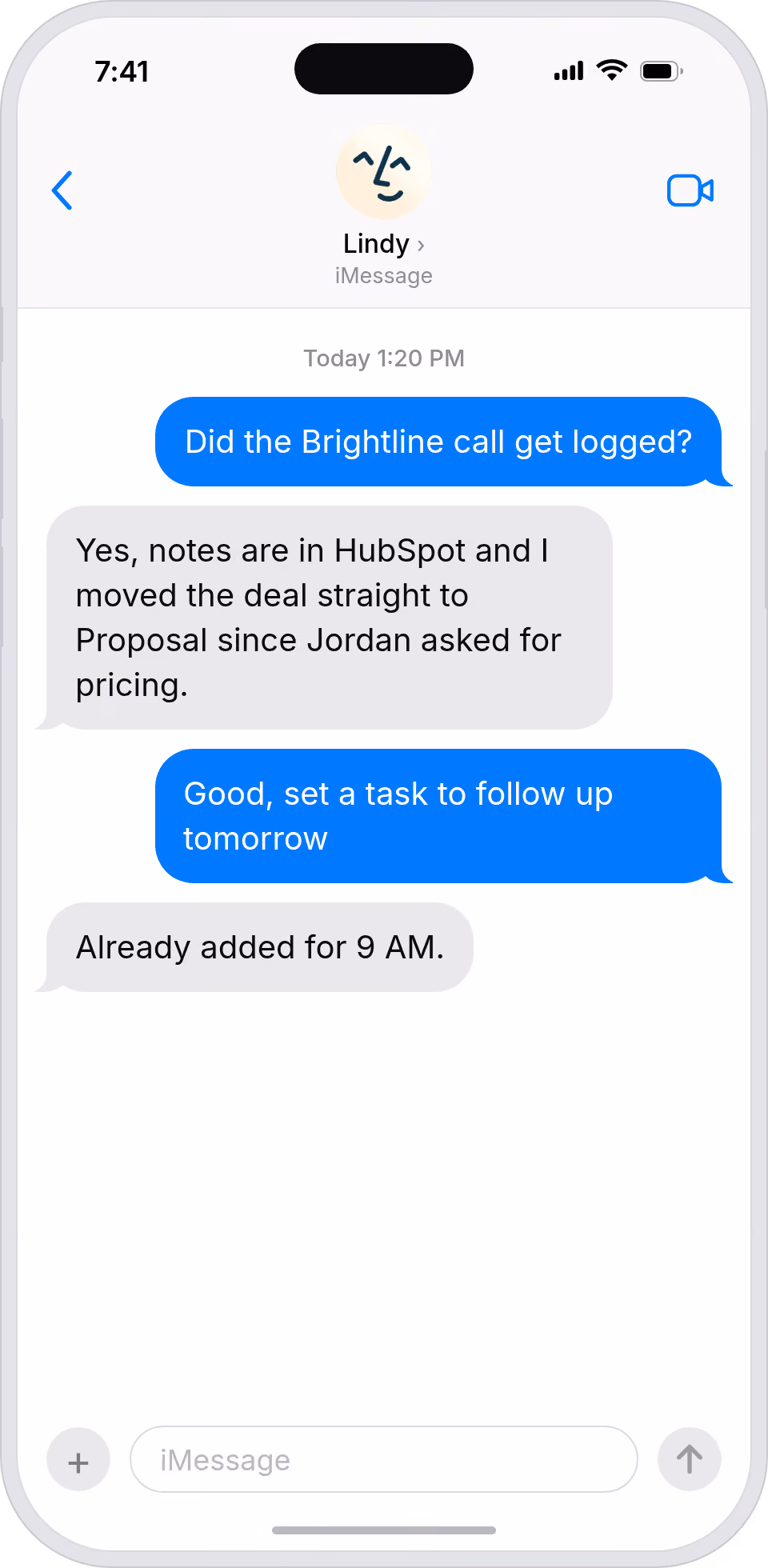 Your CRM is current the moment you hang up