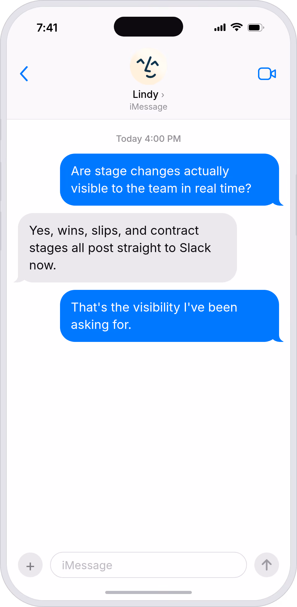 A live read on pipeline, without opening Salesforce