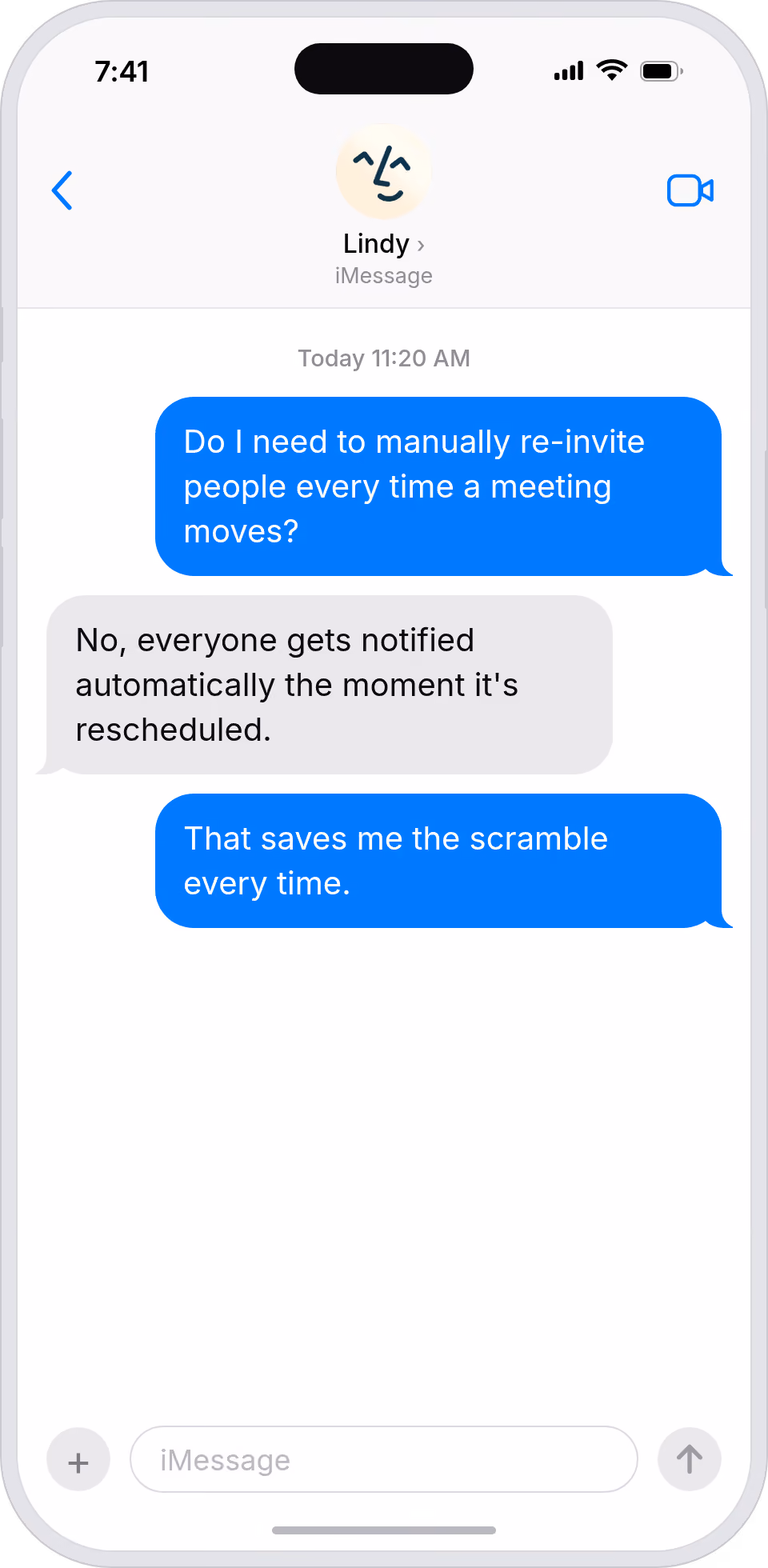 Reschedule for your boss in one step