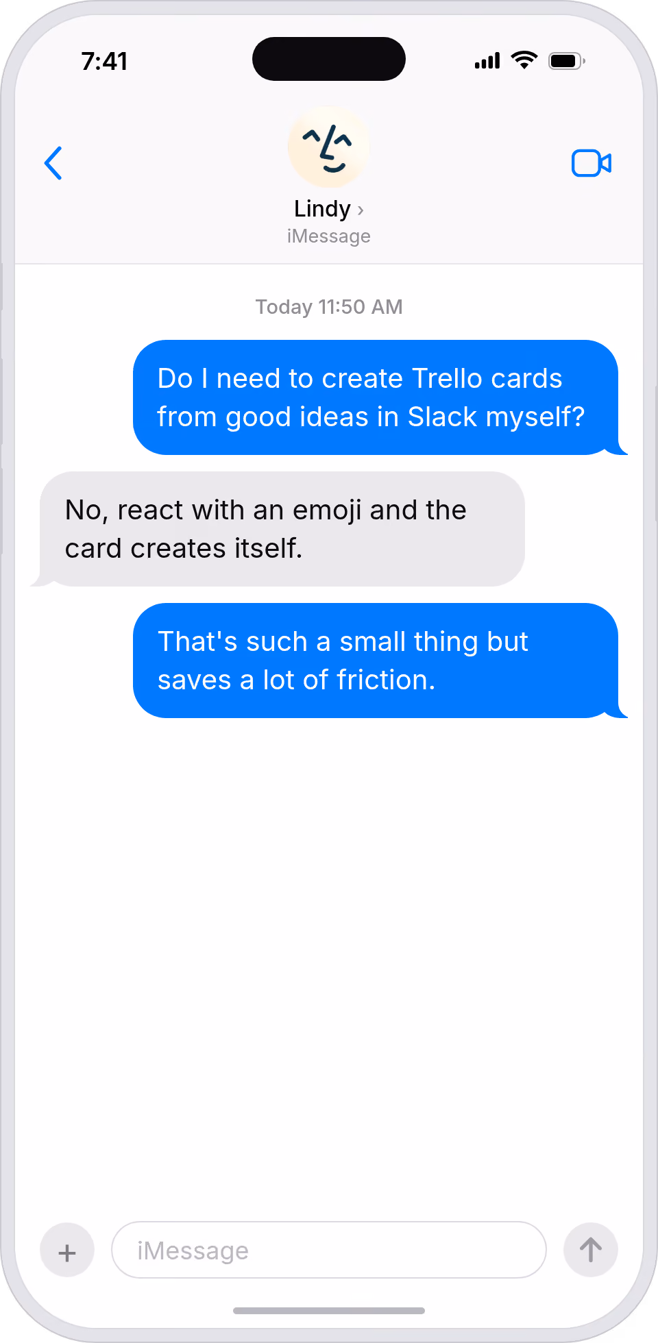 Slack-tagged requests show up in Trello
