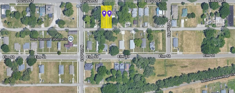 IN84-0071; IN84-0072 Double Vacant Land on 2113 Locust St, Terre Haute