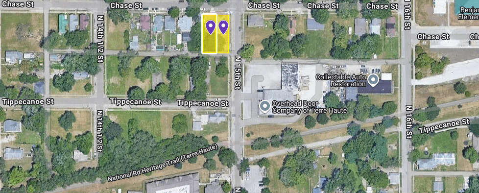 IN84-0056; IN84-0057 Double Vacant Land on 1469 Chase St, Terre Haute
