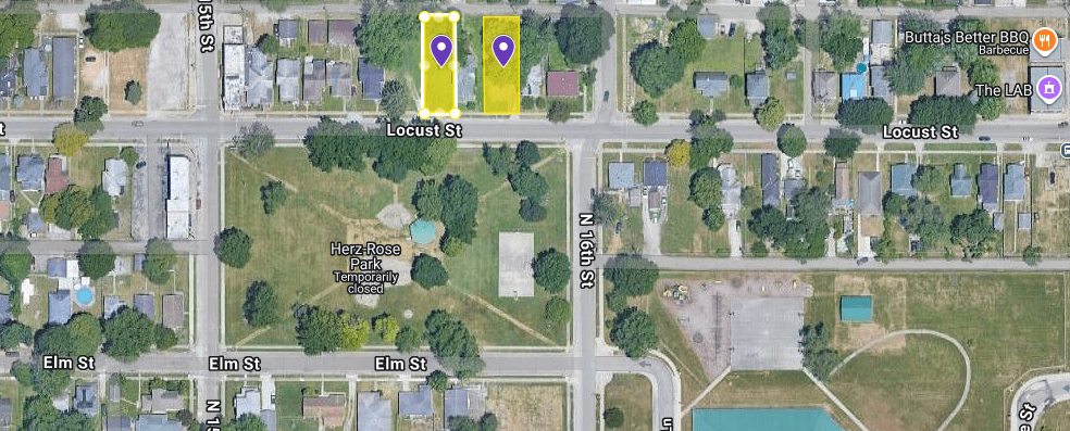 IN84-0049; IN84-0050 Double Land on 1540 Locust St, Terre Haute