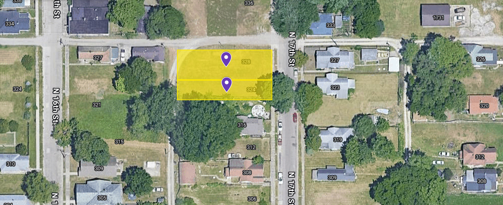 IN84-0064; IN84-0065 Double Vacant Land on 328 N 17Th St, Terre Haute