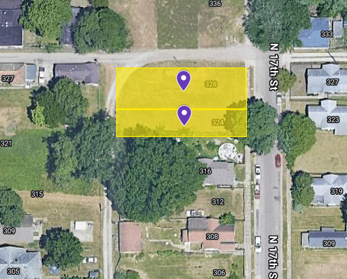 IN84-0064; IN84-0065 Double Vacant Land on 328 N 17Th St, Terre Haute