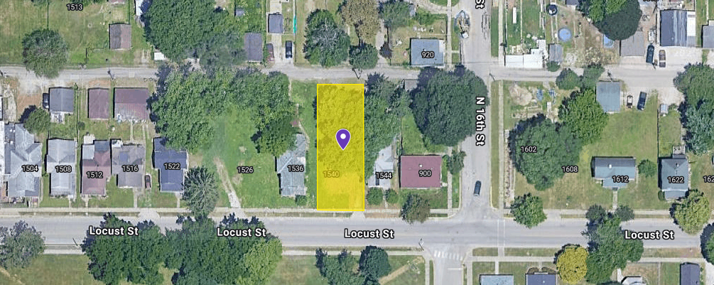 IN84-0050; Vacant Land on 1540 Locust St, Terre Haute