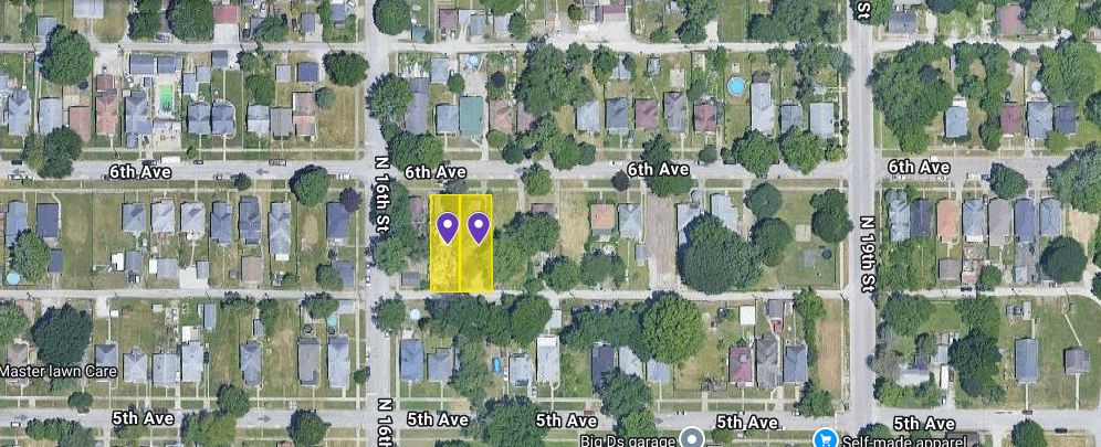 IN84-0045; IN84-0046 Double Vacant Lot on 1605 6Th Ave, Terre Haute