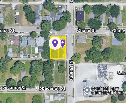 IN84-0056; IN84-0057 Double Vacant Land on 1469 Chase St, Terre Haute