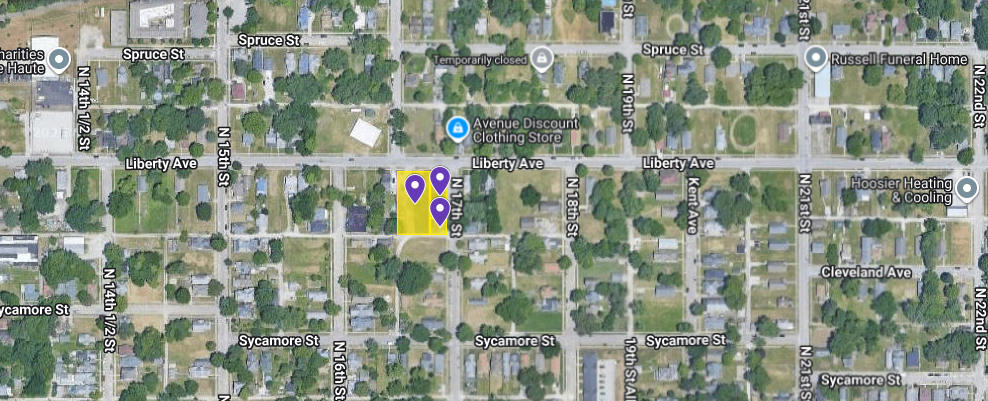 IN84-0061; IN84-0062; IN84-0063 Triple Lot on 1631 Liberty Ave, Terre Haute